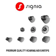 Signia hearing aid eartips — assorted open and closed dome styles for EarWear 2.0
